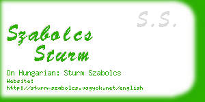 szabolcs sturm business card